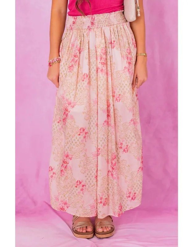 Smocked Maxi Skirt