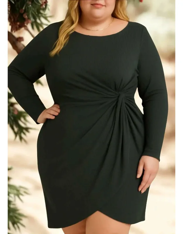 Long Sleeve Waist Twist Dress