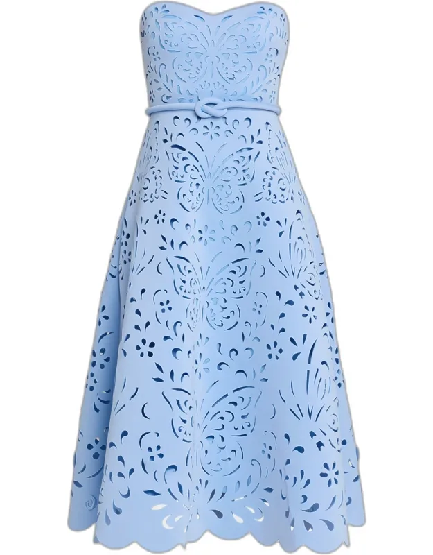 Butterfly Laser-cut Midi Dress