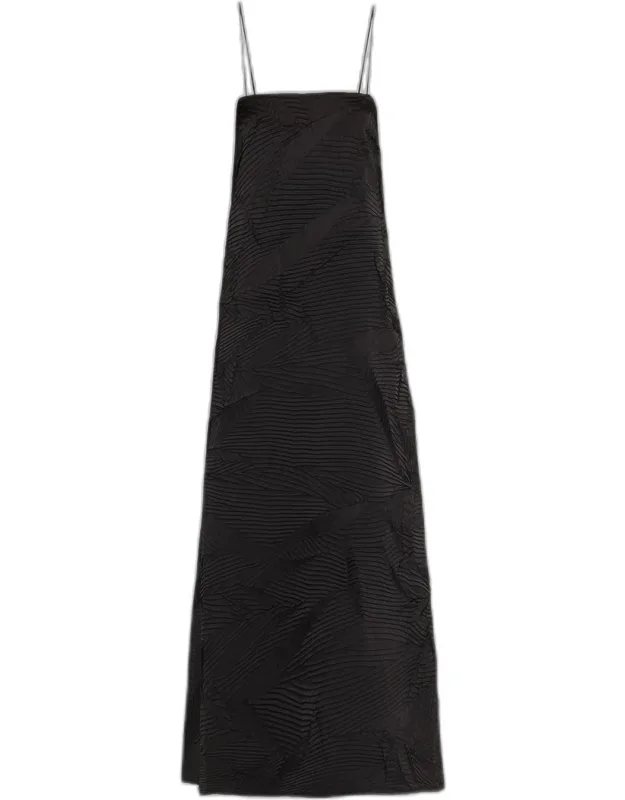 Textured Satin Maxi Dress