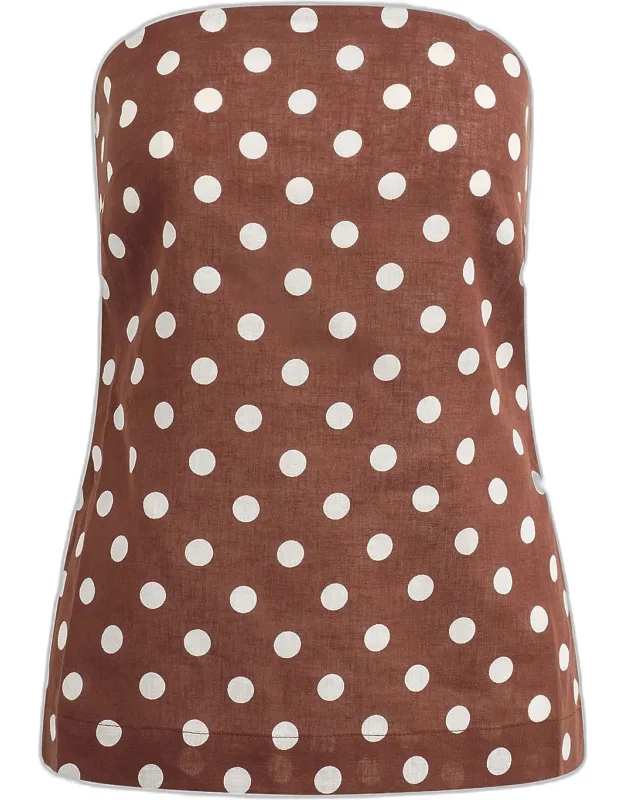 The Mariel Polka Dot Strapless Top