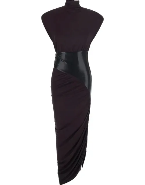 Ursula Ruched High-neck Maxi Dress