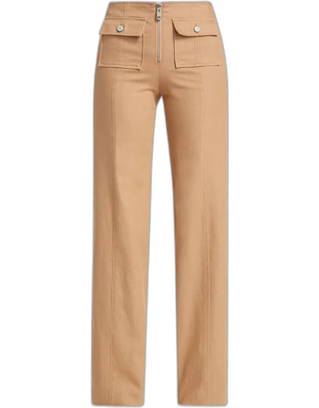 Long Patch Pocket Straight-leg Pants