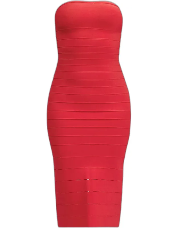 The Cassidy Strapless Midi Bodycon Dress