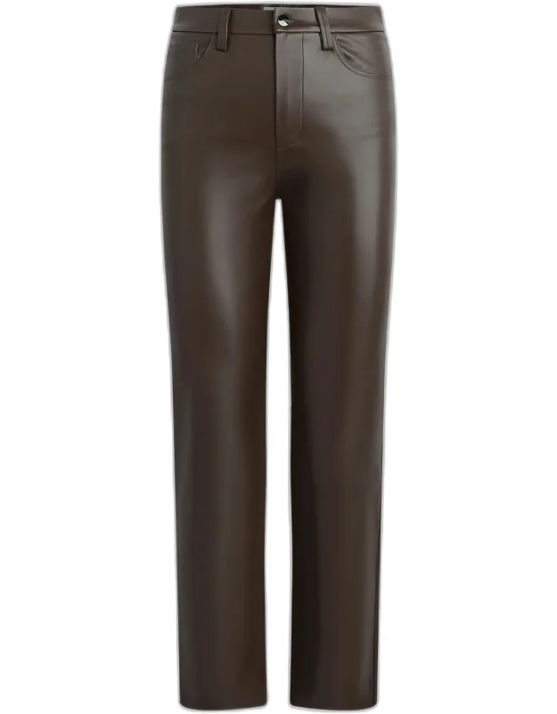 The Lyra Faux Leather Slim-leg Ankle Crop Pants