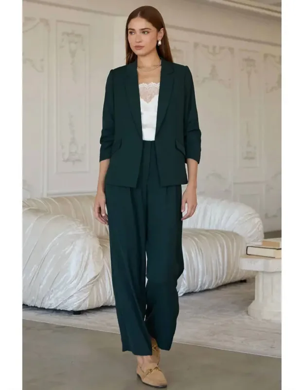 Shirred Sleeve Blazer