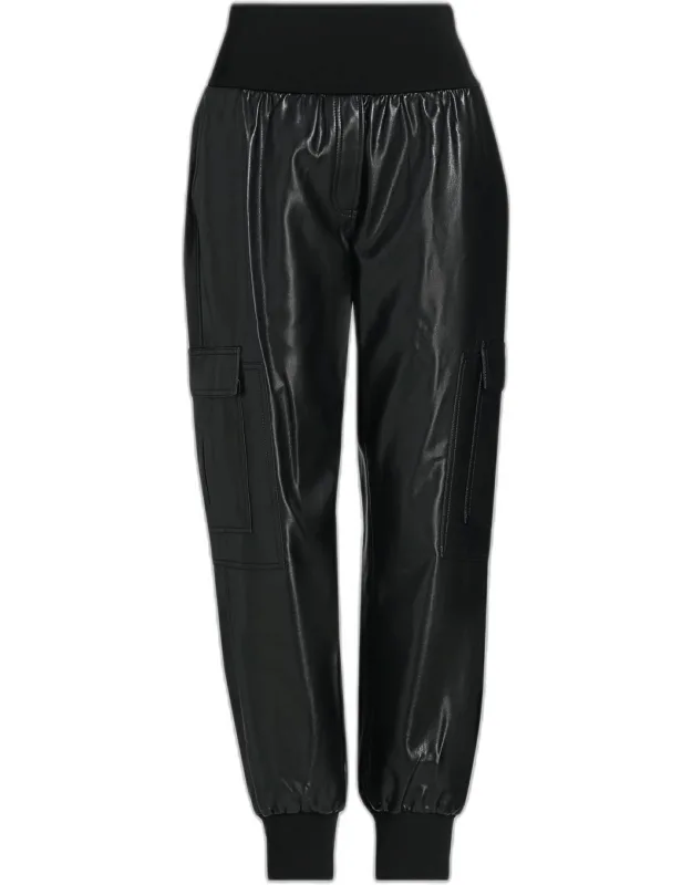 Faux-leather Crop Pants