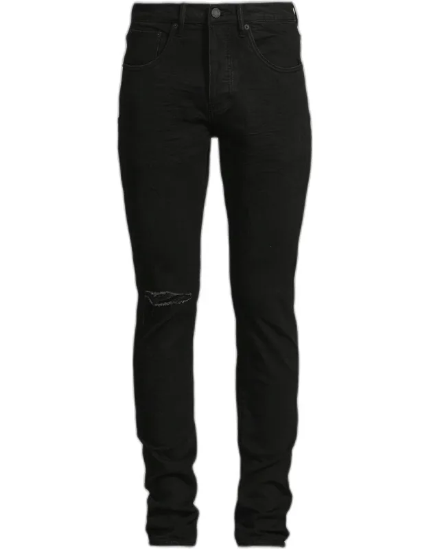 Knee Slit Rinse Slim Jeans