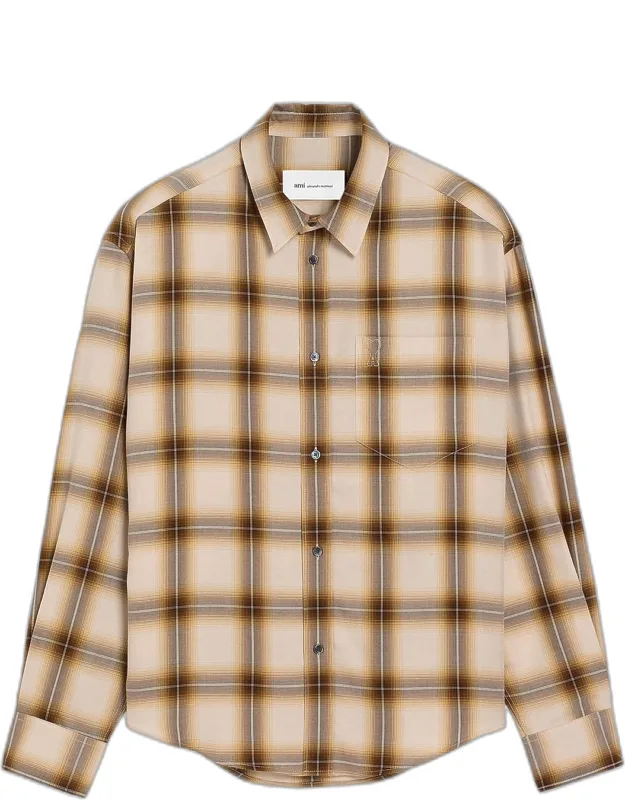 Shadow-plaid Boxy Shirt
