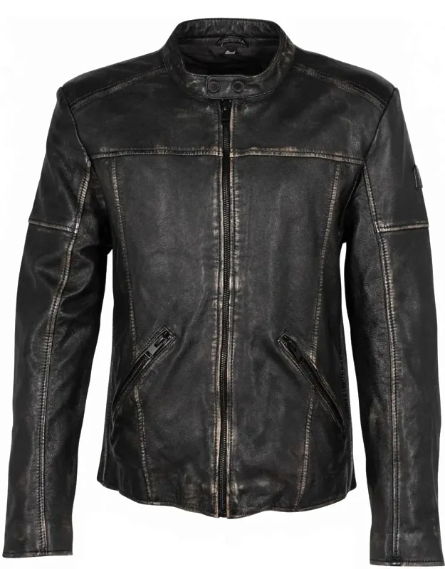 Aryn Rf Vintage Distressed Leather Jacket