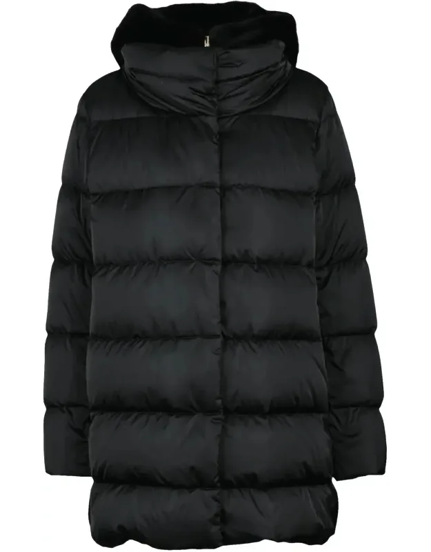 Down Jacket With Removable Plush Collar