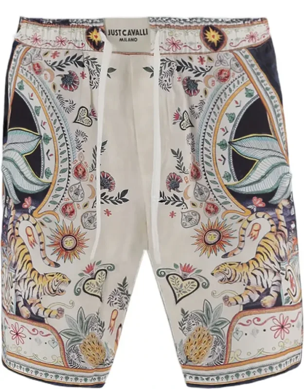 Printed Viscose Relaxed Shorts