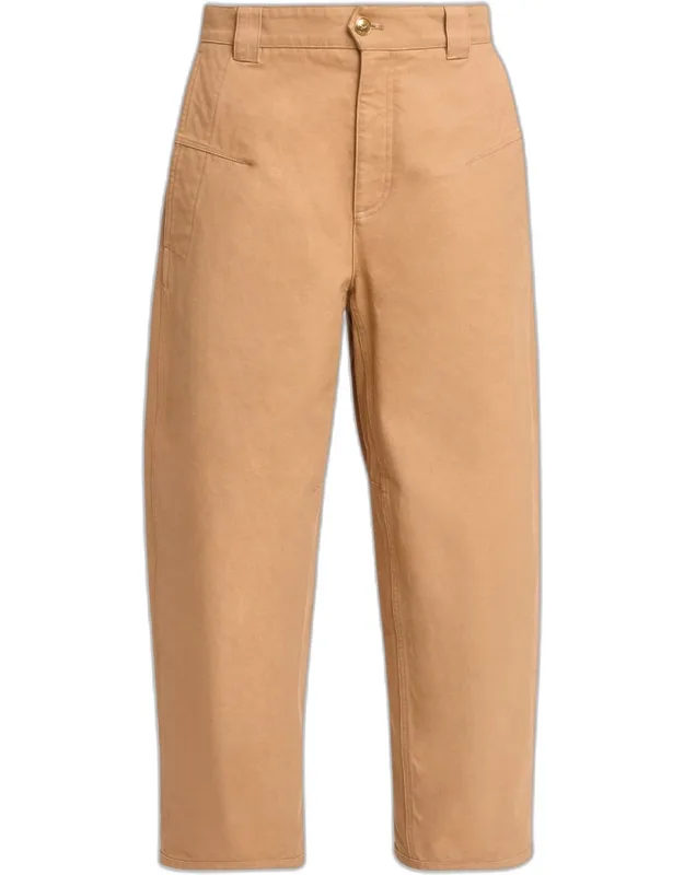 Canvas Barrel-leg Trousers