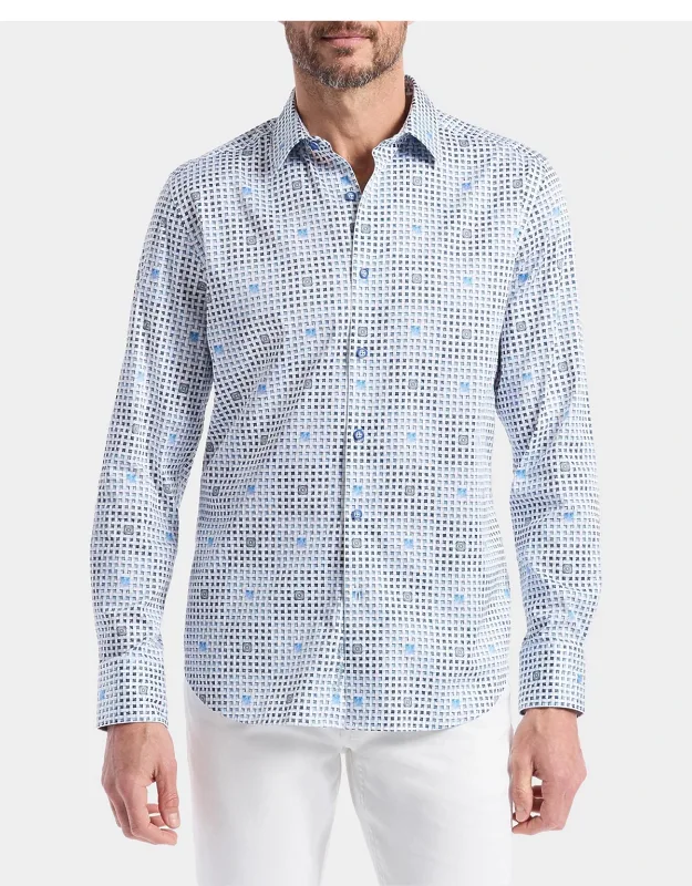 Geometric Stretch-cotton Shirt