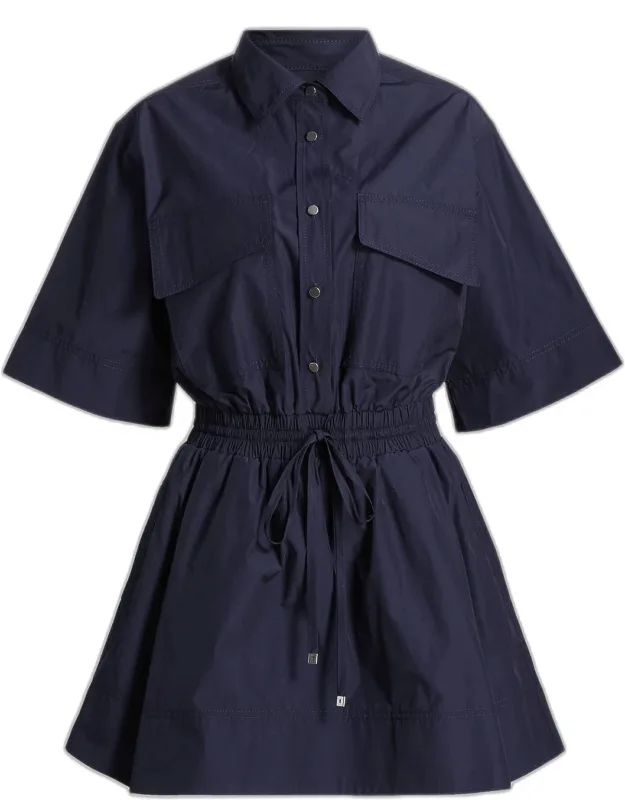 Sabrina Cotton-poplin Drawstring Mini Dress