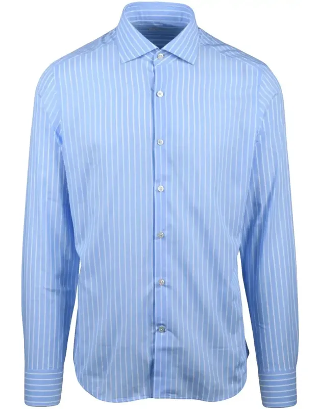 Light Blue Striped Cotton Shirt