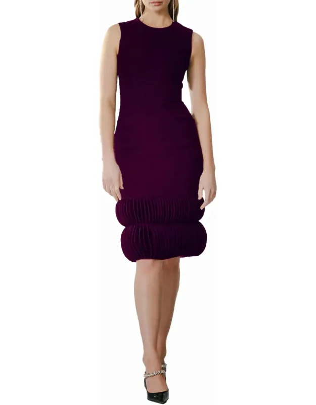 Pebble Crepe Dress With Double Ovals