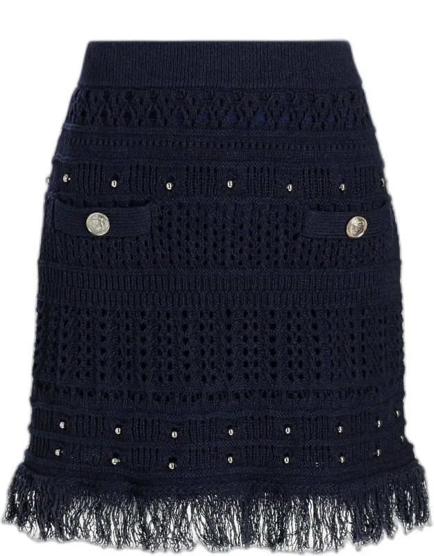 Beaded Fringe Mini Skirt