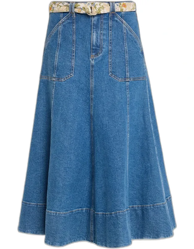 Denim Midi Skirt