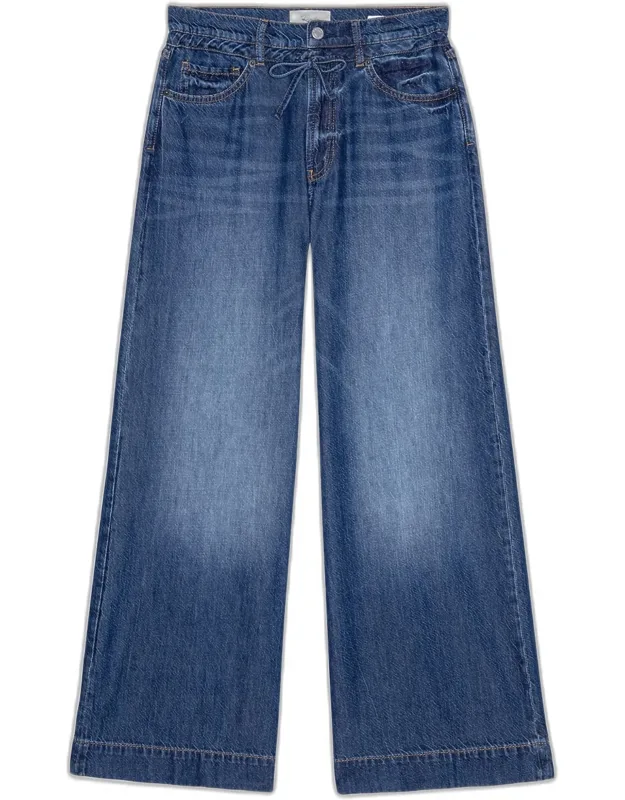 Wide-leg Drawstring Jeans
