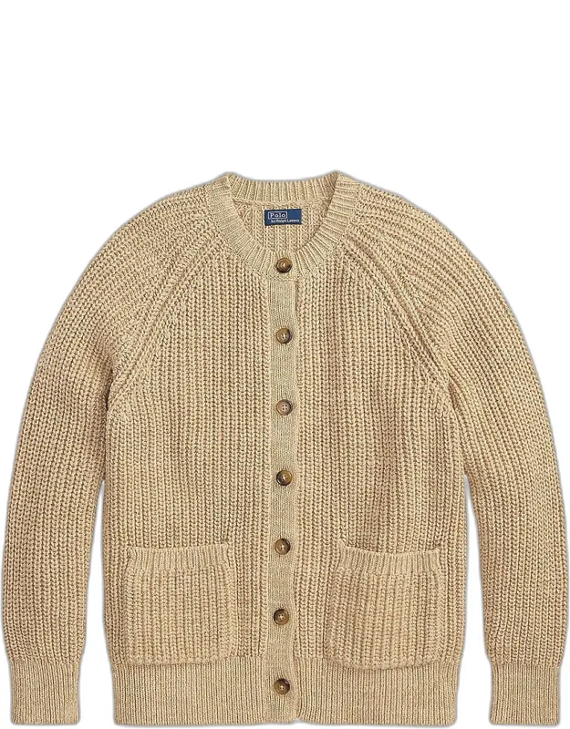 Knitted Raglan-sleeve Cardigan