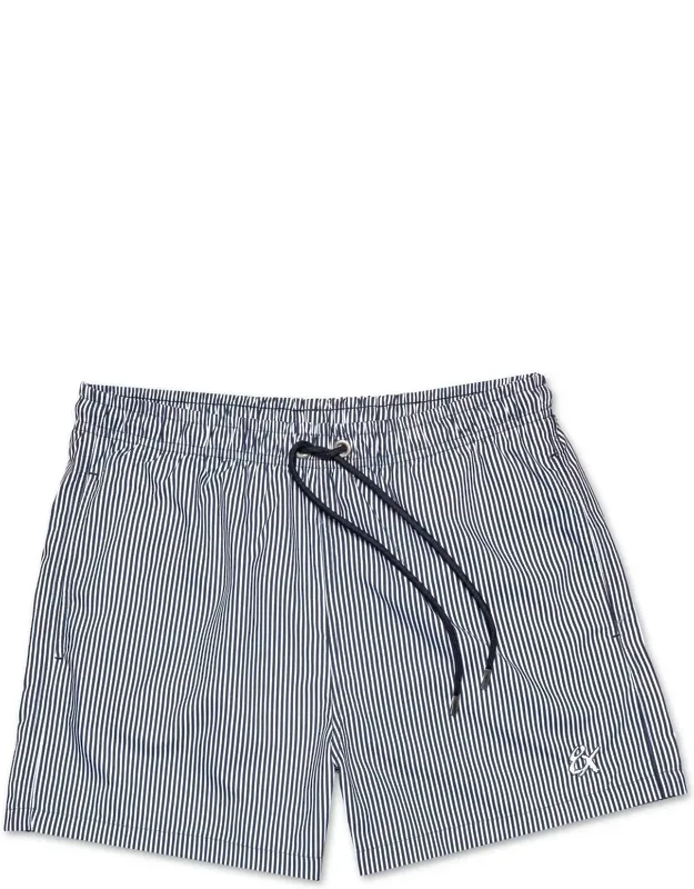 Striped Slim Fit Swim Trunks