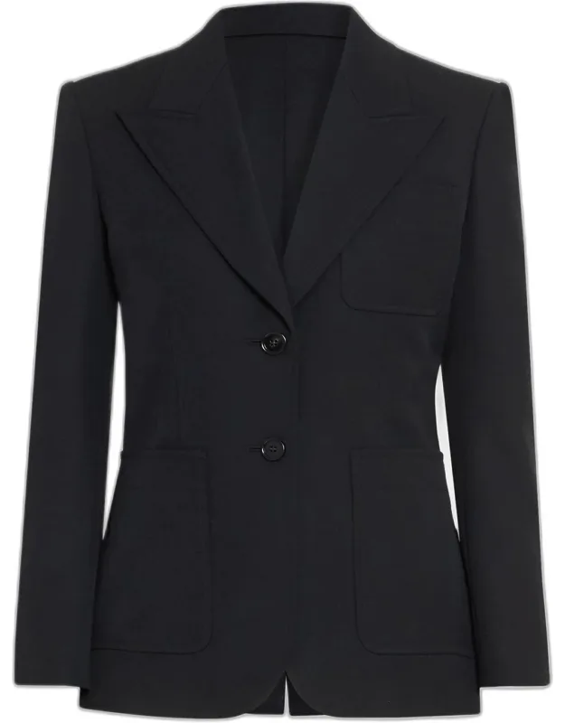 Blazer With Notch Lapels And Side Patch Pockets