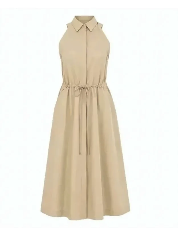 Pointed Collar Midi Dress