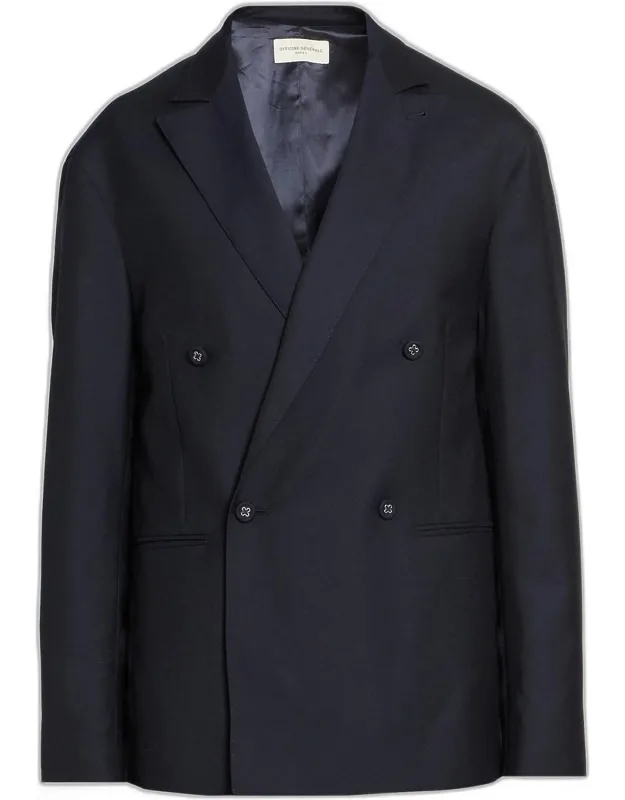 Merrick Wool-cashmere-silk Double-breasted Blazer