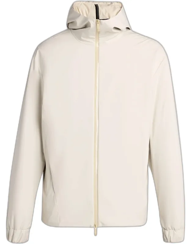 Down Zip-front Hoodie
