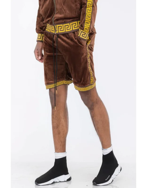 Status Print Velour Shorts