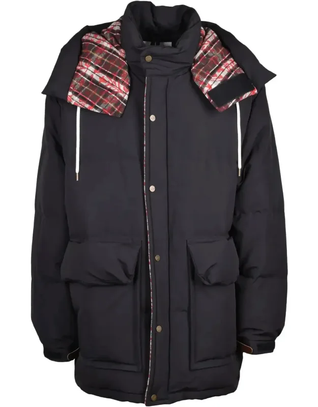 Down Parka With Detachable Hood And Insulated Comfort
