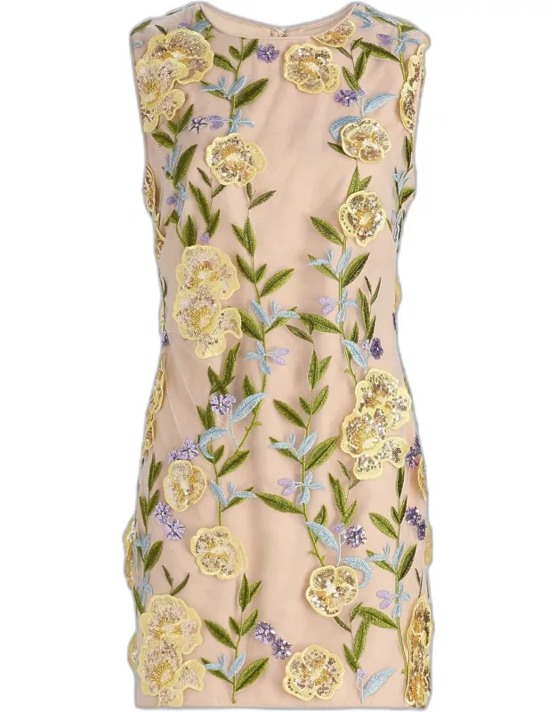 Sequin-embroidered Mini Dress