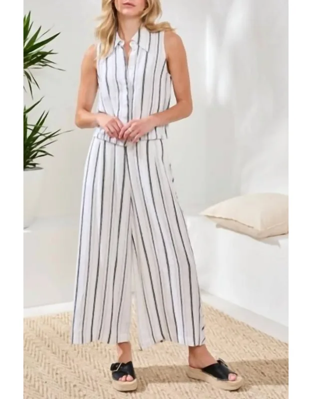 Crop Pull On Flowy Wide Leg Pants