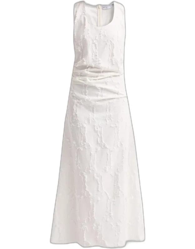 Gathered Jacquard Maxi Dress