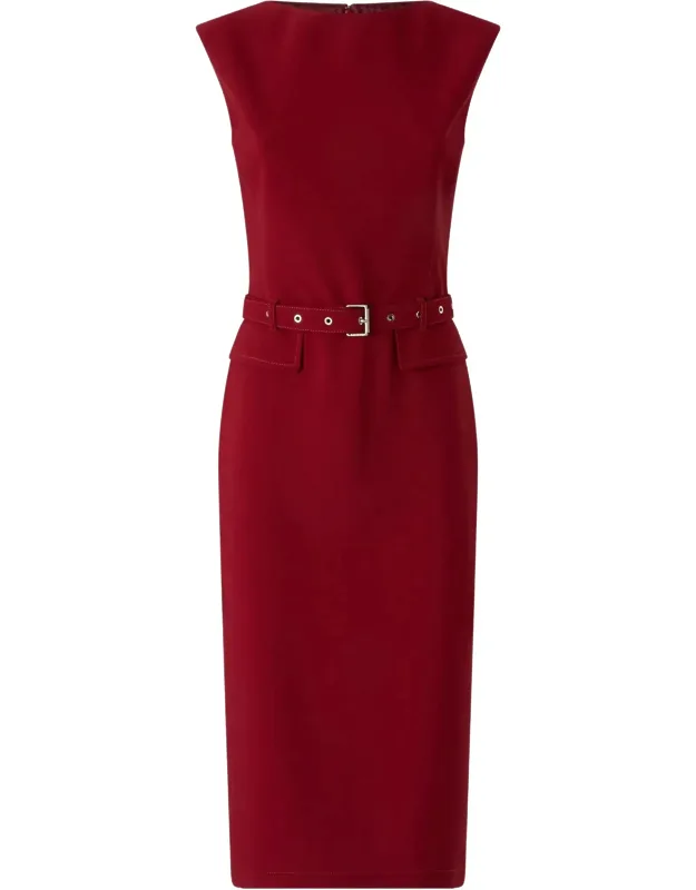 Fitted Midi Dress With Matching Belt