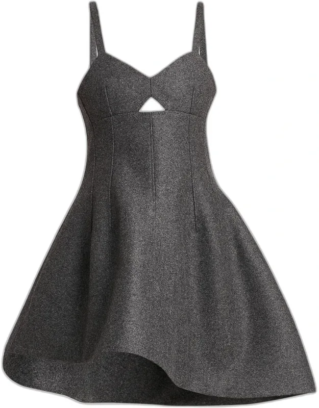 Wool Melange Fit-and-flare Mini Dress