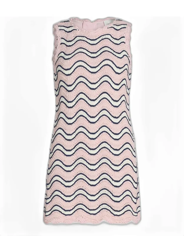 Wavy Stripe Knit Mini Dress