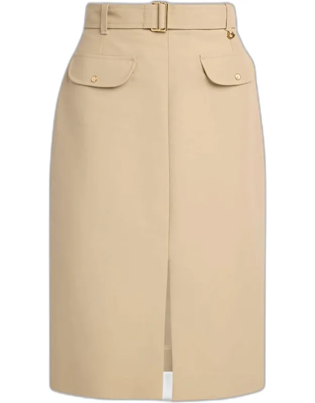 Belted Knee-length Skirt