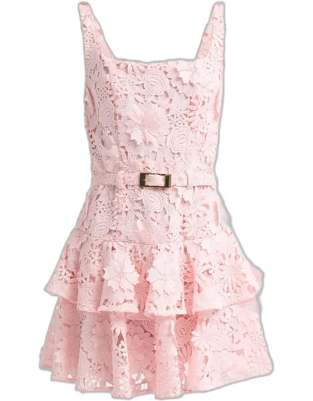 3d Guipure Lace Minidress