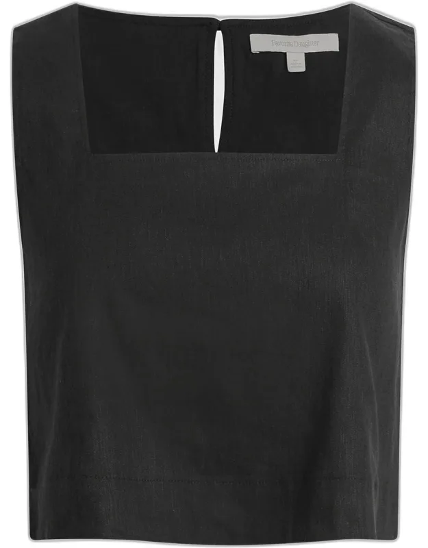 The Abby Linen-blend Crop Top