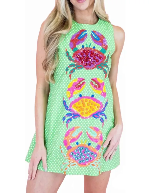 Multi Crab Cotton Tank Dress