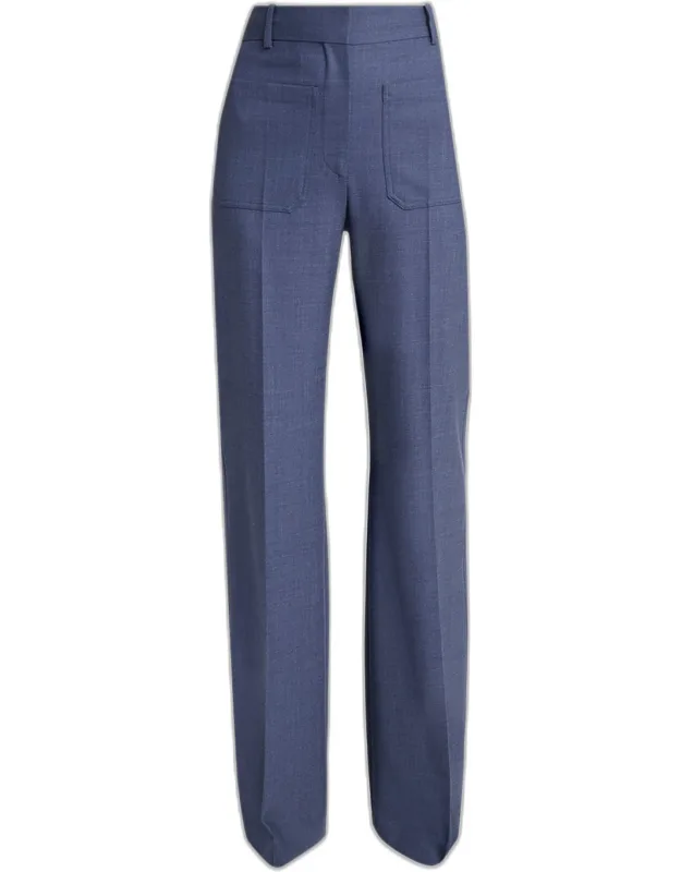 High-rise Wide-leg Trousers