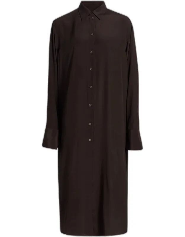 Silk Midi Shirtdress