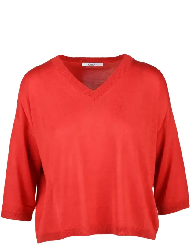 Silk Cashmere V-neck Sweater