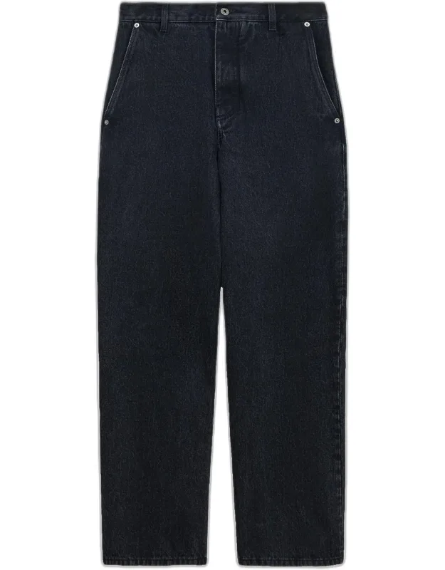 Leather-patch Straight-leg Jeans