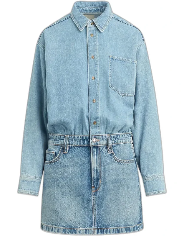 The Layered Denim Mini Dress