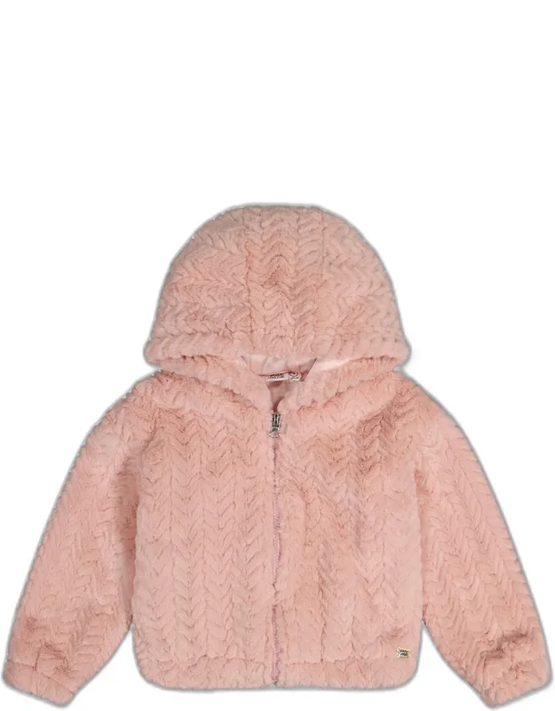 Faux Fur Hooded Cardigan