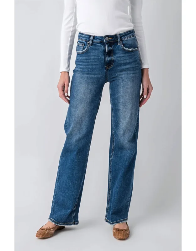 High Rise Ankle Straight Tummy Control Jeans