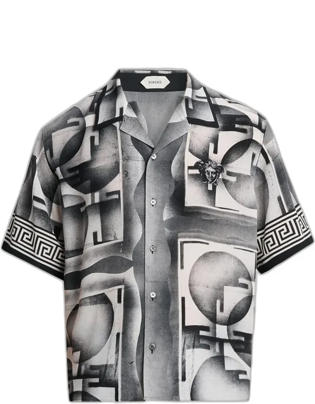 Silk Abstract Camp Shirt